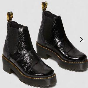 Dr. Martens Rozalie Distressed Patent Heeled Chelsea Boots